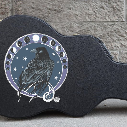Raven Moon Phases sterren blauw Sticker