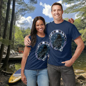 Raven Moon Phases sterren blauw T-shirt