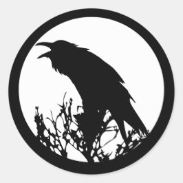 Raven Moon Ronde Sticker