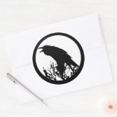 Raven Moon Ronde Sticker (Envelop)