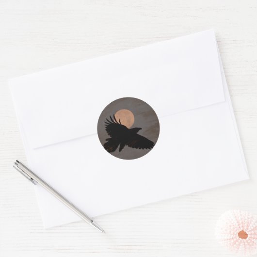 RAVEN MOON RONDE STICKER (Envelop)