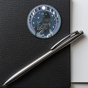 Raven Moon Ronde Sticker
