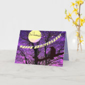 Raven, Moon, Sun, Stars, Jubileum Kaart (Gele Bloem)