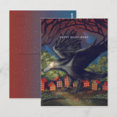 Raven Moonlight Witches Halloween Night Briefkaart (Voorkant / Achterkant)