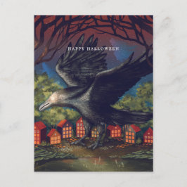 Raven Moonlight Witches Halloween Night Briefkaart