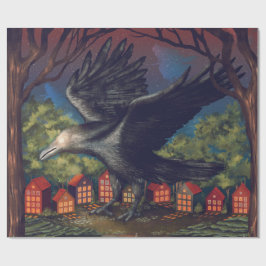 Raven Moonlight Witches Halloween Night Cadeaupapier