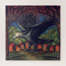 Raven Moonlight Witches Halloween Night