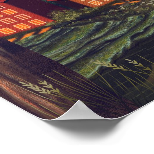 Raven Moonlight Witches Halloween Night Poster (Hoek)