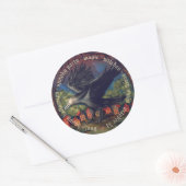 Raven Moonlight Witches Halloween Night Ronde Sticker (Envelop)