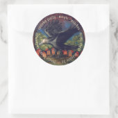 Raven Moonlight Witches Halloween Night Ronde Sticker (Tas)