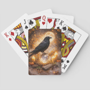 Raven Mysterieus Magisch Hekserig Pokerkaarten