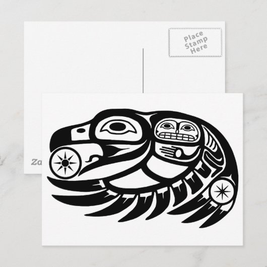 Raven Native American Design Briefkaart (Voorkant / Achterkant)