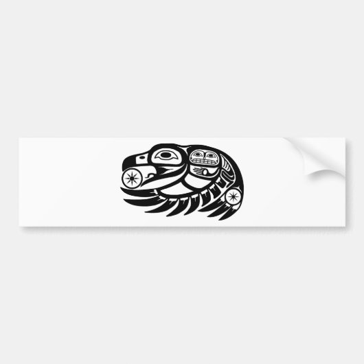 Raven Native American Design Bumpersticker (Voorkant)