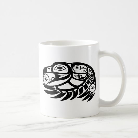Raven Native American Design Koffiemok (Rechts)