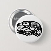 Raven Native American Design Ronde Button 5,7 Cm (Voorkant /achterkant)