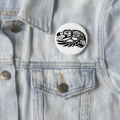 Raven Native American Design Ronde Button 5,7 Cm (In situ)