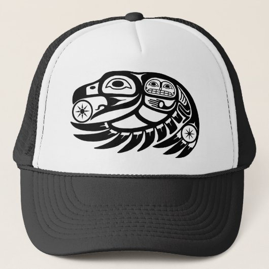 Raven Native American Design Trucker Pet (Voorkant)