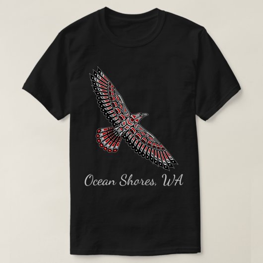 Raven Native American Haida Ocean Shores WA PNW Ar T-shirt (Design voorkant)