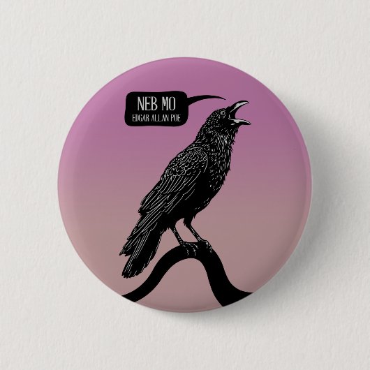 Raven: "Neb Mo." Ronde Button 5,7 Cm (Voorkant)