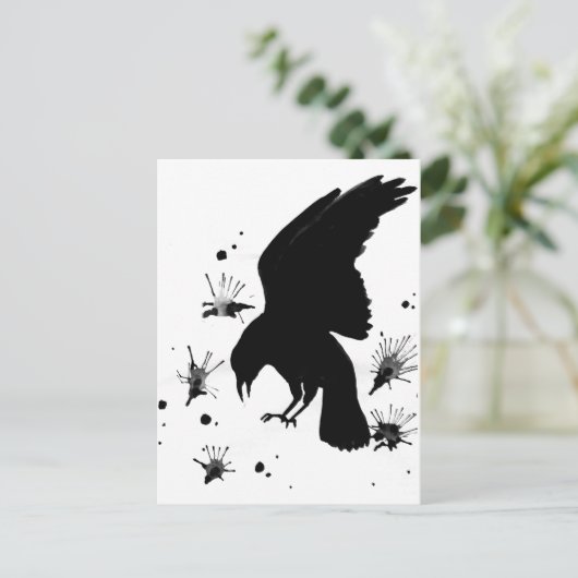 Raven Nevermore Briefkaart (Staand voorkant)