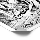 Raven Nevermore Illustratie Engraving Poster (Hoek)