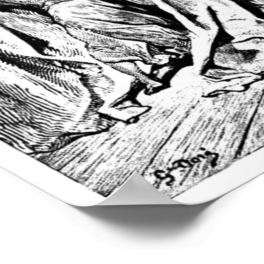 Raven Nevermore Illustratie Engraving Poster (Hoek)