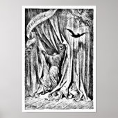Raven Nevermore Illustratie Engraving Poster (Voorkant)