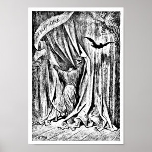 Raven Nevermore Illustratie Engraving Poster