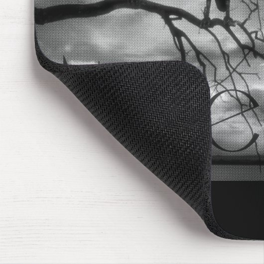 Raven - Nevermore Sunbeams & Tree B&W Muismat (Hoek)