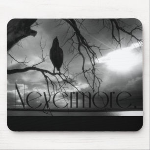 Raven - Nevermore Sunbeams & Tree B&W Muismat