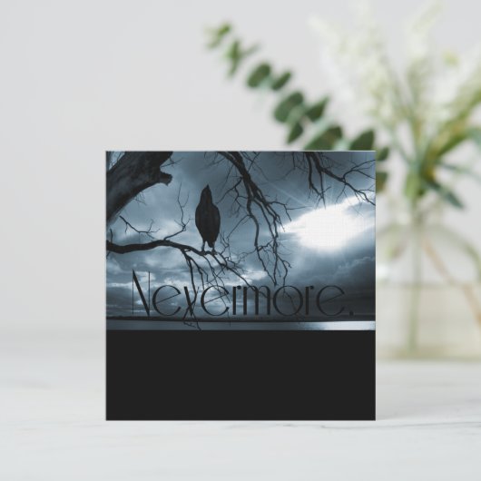 Raven - Nevermore Sunbeams & Tree Blue Kaart (Staand voorkant)