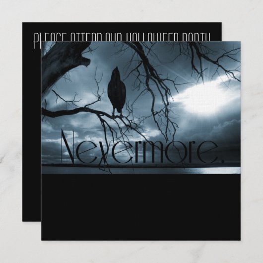 Raven - Nevermore Sunbeams & Tree Blue Kaart (Voorkant / Achterkant)