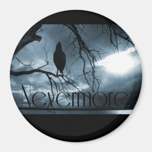 Raven - Nevermore Sunbeams & Tree Blue Magneet