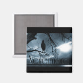 Raven - Nevermore Sunbeams & Tree Blue Magneet (Voorkant / Achterkant)