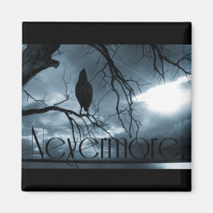 Raven - Nevermore Sunbeams & Tree Blue Magneet