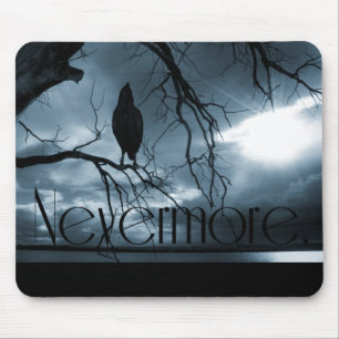 Raven - Nevermore Sunbeams & Tree Blue Muismat