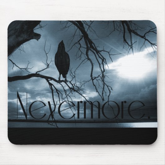 Raven - Nevermore Sunbeams & Tree Blue Muismat (Voorkant)