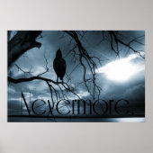 Raven - Nevermore Sunbeams & Tree Blue Poster (Voorkant)