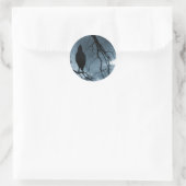 Raven - Nevermore Sunbeams & Tree Blue Ronde Sticker (Tas)