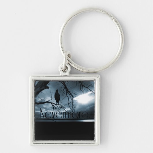 Raven - Nevermore Sunbeams & Tree Blue Sleutelhanger (Voorkant)