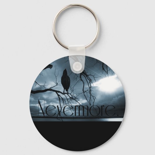 Raven - Nevermore Sunbeams & Tree Blue Sleutelhanger (Voorkant)