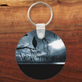 Raven - Nevermore Sunbeams & Tree Blue Sleutelhanger (Voorkant)