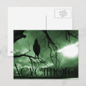 Raven - Nevermore Sunbeams Tree - Groen Briefkaart (Voorkant / Achterkant)