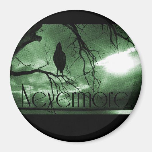 Raven - Nevermore Sunbeams Tree - Groen Magneet (Voorkant)