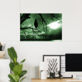 Raven - Nevermore Sunbeams Tree - Groen Poster (Thuiskantoor)