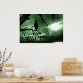 Raven - Nevermore Sunbeams Tree - Groen Poster (Keuken)