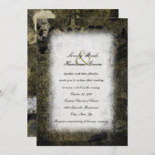 Raven Night Gothic Dark Wedding Invitation Kaart (Voorkant / Achterkant)