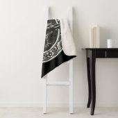 Raven Norse Black Bird Medallion Logo Art Sherpa Deken (In situ)