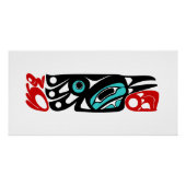 Raven NW Coast Native American Style Poster (Voorkant)
