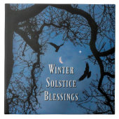 Raven Oak Tree Winter Solstice Decor Tegeltje (Voorkant)